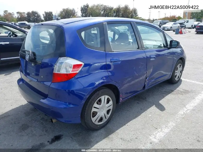 2010 Honda Fit VIN: JHMGE8H22AS009422 Lot: 42248968