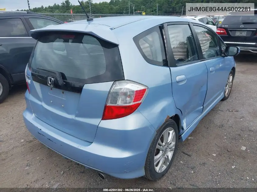 2010 Honda Fit Sport VIN: JHMGE8G44AS002281 Lot: 42551382
