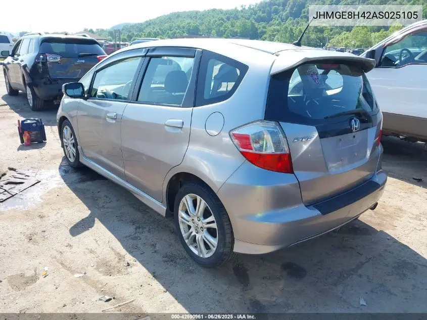2010 Honda Fit Sport VIN: JHMGE8H42AS025105 Lot: 42590961