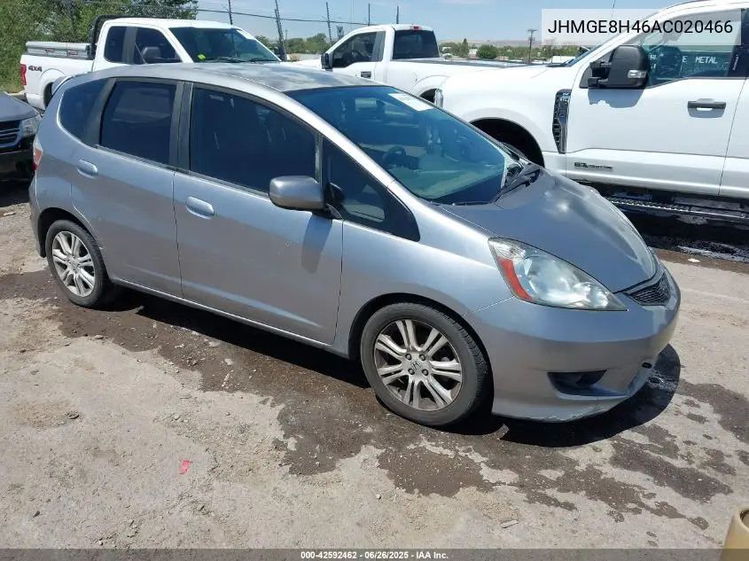 2010 Honda Fit Sport VIN: JHMGE8H46AC020466 Lot: 42592462