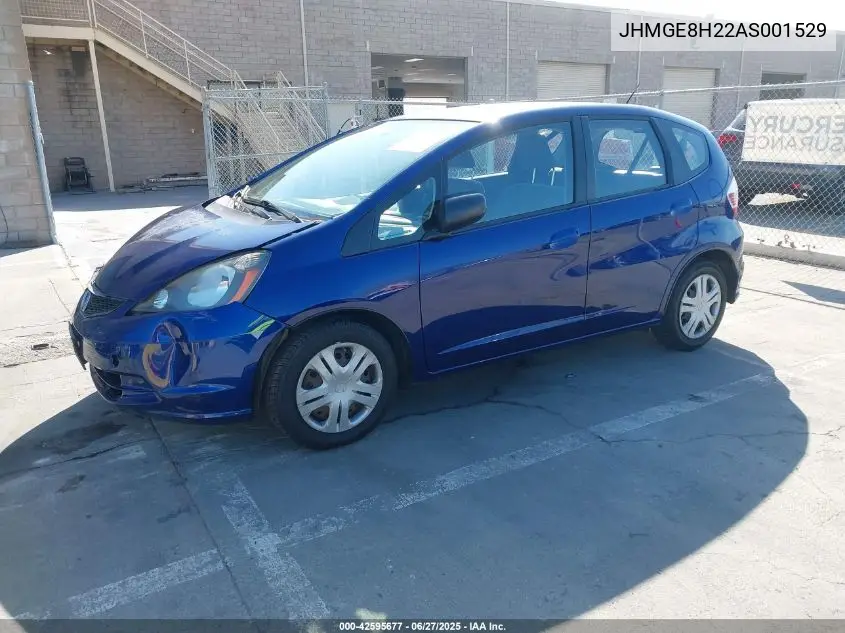 2010 Honda Fit VIN: JHMGE8H22AS001529 Lot: 42595677