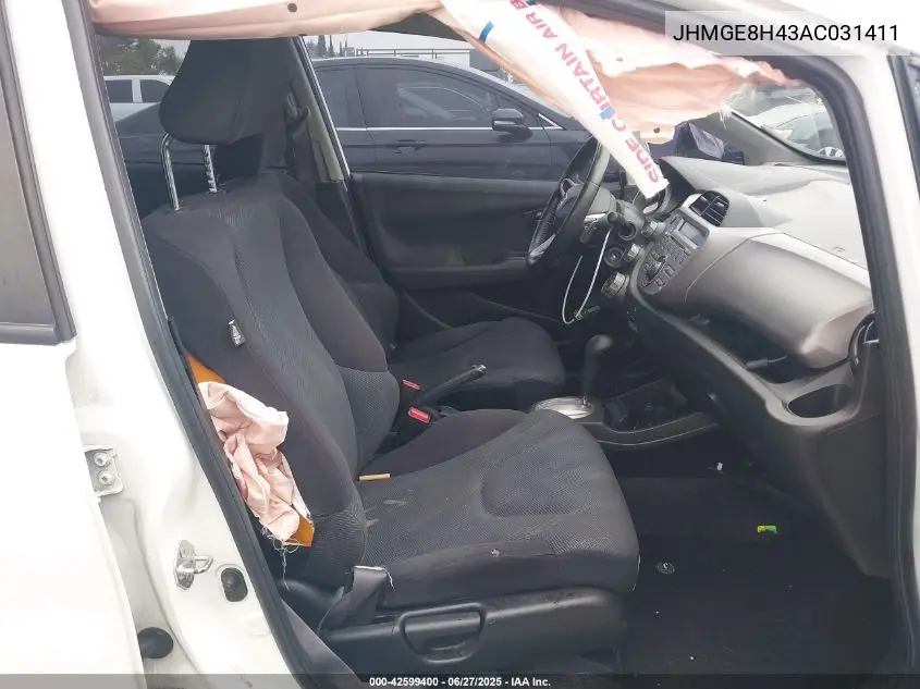 2010 Honda Fit Sport VIN: JHMGE8H43AC031411 Lot: 42599400