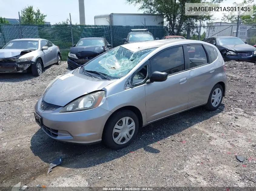 2010 Honda Fit VIN: JHMGE8H21AS011436 Lot: 42601564