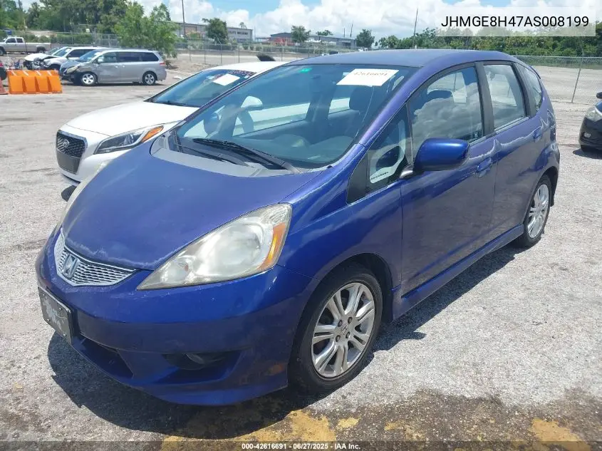 2010 Honda Fit Sport VIN: JHMGE8H47AS008199 Lot: 42616691