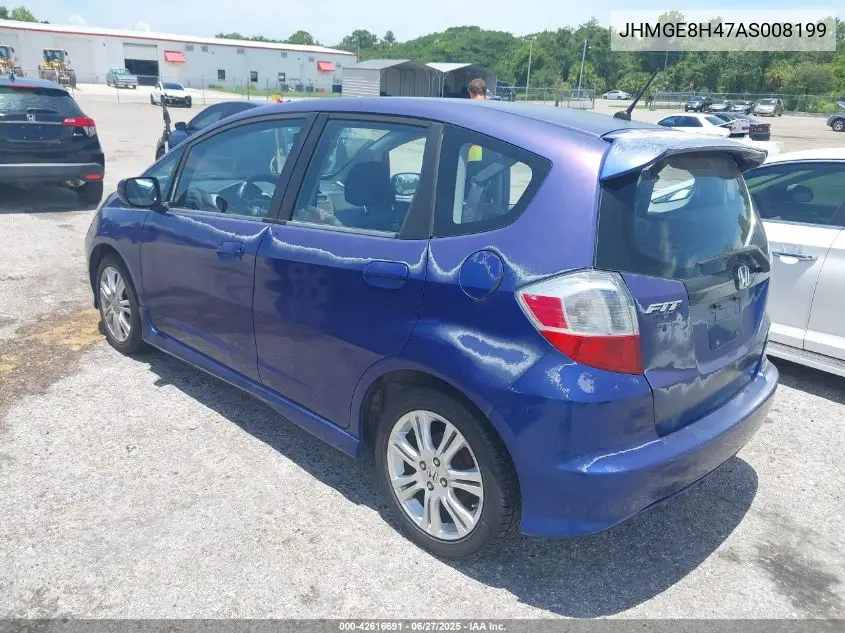 2010 Honda Fit Sport VIN: JHMGE8H47AS008199 Lot: 42616691