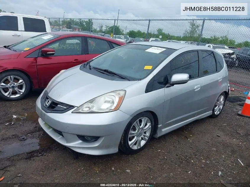 2011 Honda Fit Sport VIN: JHMGE8H58BC011228 Lot: 42224010
