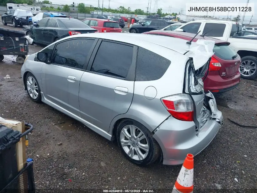 2011 Honda Fit Sport VIN: JHMGE8H58BC011228 Lot: 42224010