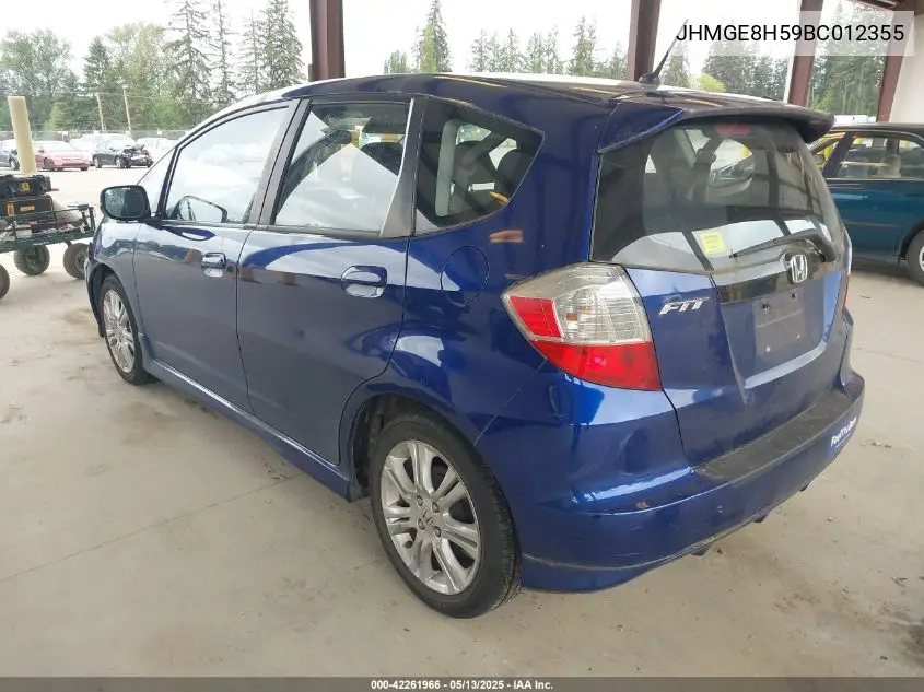 2011 Honda Fit Sport VIN: JHMGE8H59BC012355 Lot: 42261966