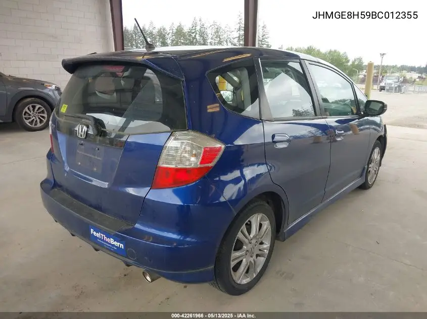 2011 Honda Fit Sport VIN: JHMGE8H59BC012355 Lot: 42261966