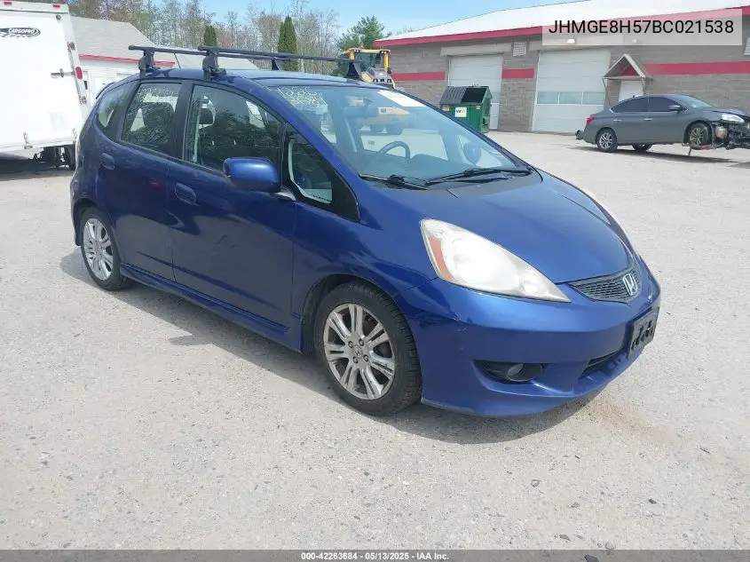 2011 Honda Fit Sport VIN: JHMGE8H57BC021538 Lot: 42263684