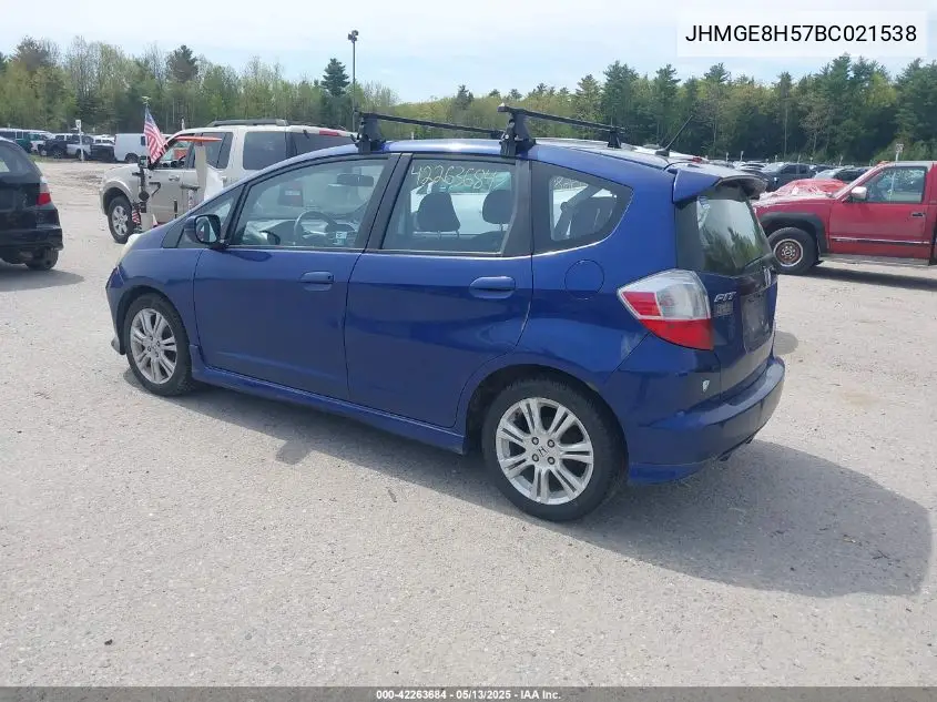 2011 Honda Fit Sport VIN: JHMGE8H57BC021538 Lot: 42263684