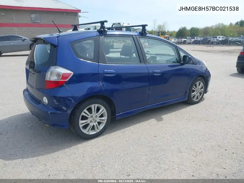 2011 Honda Fit Sport VIN: JHMGE8H57BC021538 Lot: 42263684