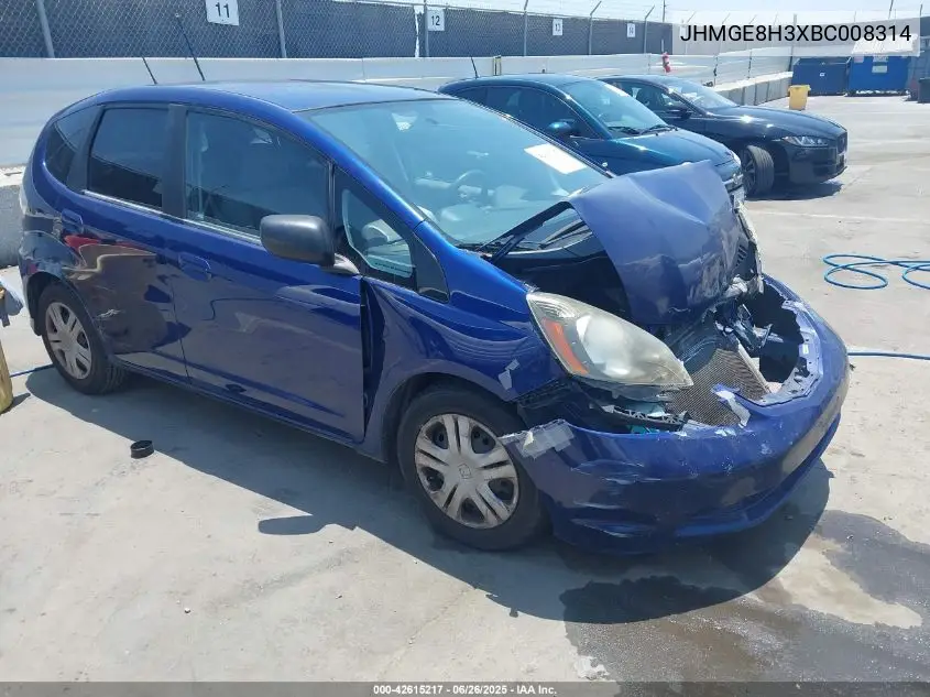 2011 Honda Fit VIN: JHMGE8H3XBC008314 Lot: 42615217