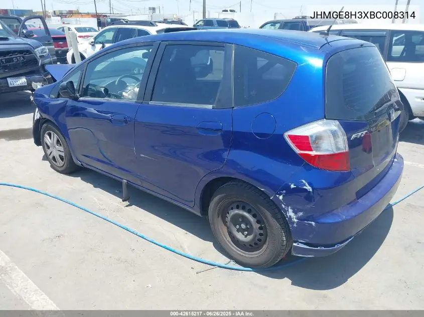 2011 Honda Fit VIN: JHMGE8H3XBC008314 Lot: 42615217