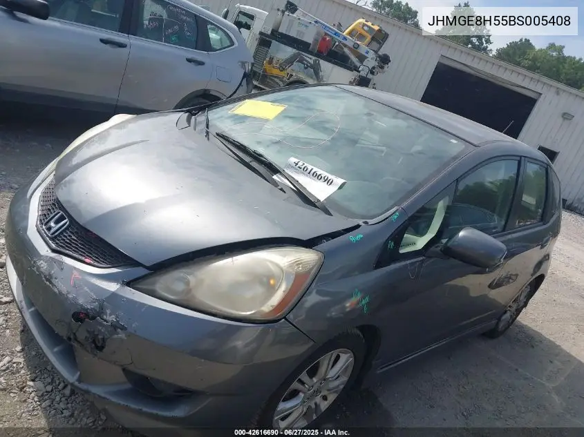 2011 Honda Fit Sport VIN: JHMGE8H55BS005408 Lot: 42616690