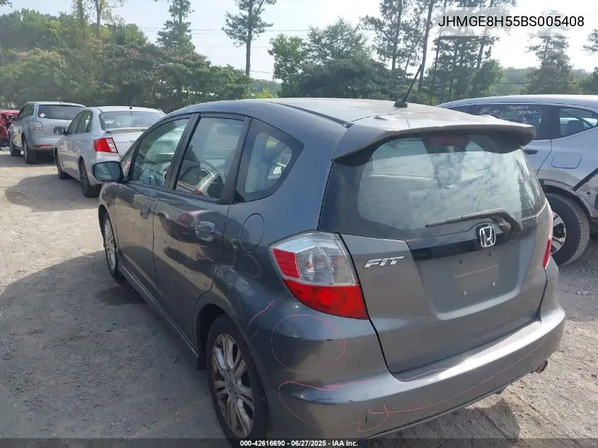 2011 Honda Fit Sport VIN: JHMGE8H55BS005408 Lot: 42616690