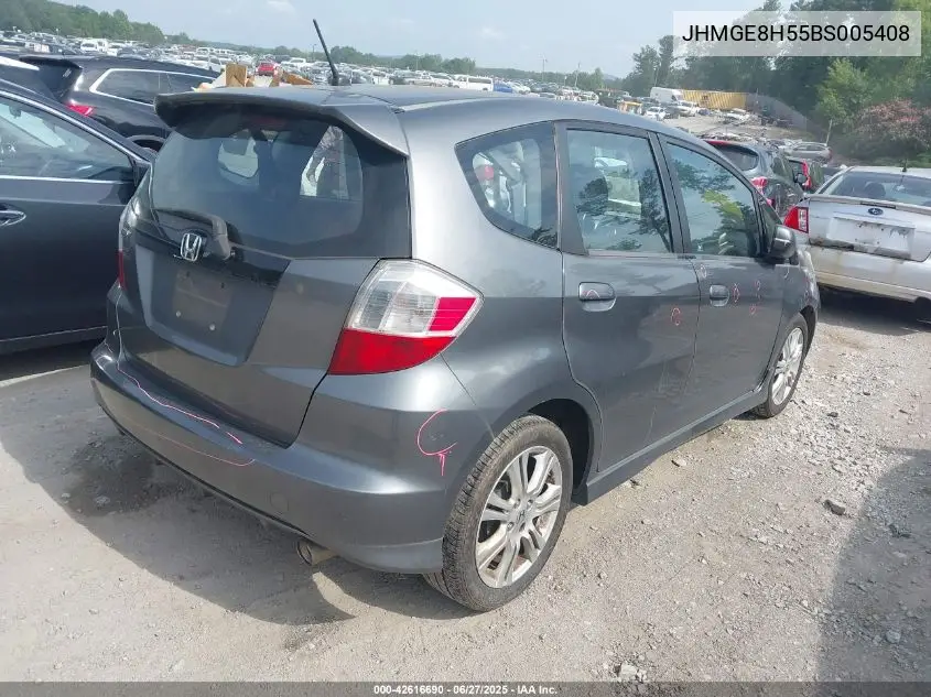 2011 Honda Fit Sport VIN: JHMGE8H55BS005408 Lot: 42616690