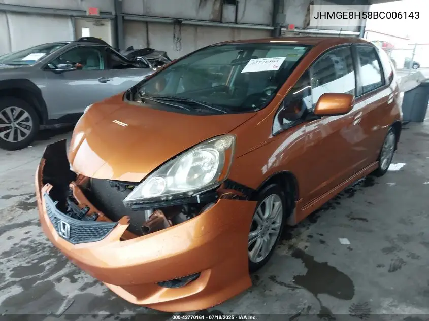 2011 Honda Fit Sport VIN: JHMGE8H58BC006143 Lot: 42770161