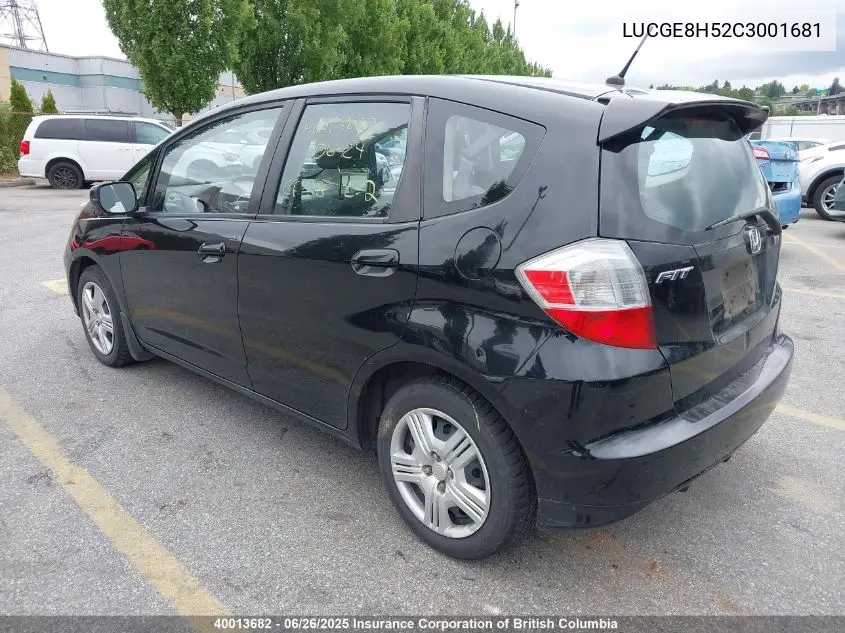 2012 Honda Fit VIN: LUCGE8H52C3001681 Lot: 40013682