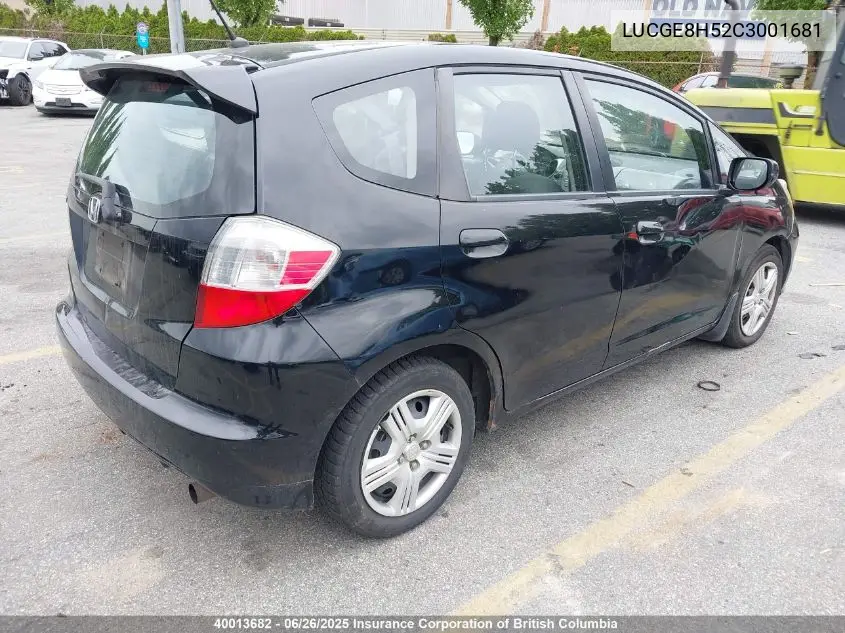 2012 Honda Fit VIN: LUCGE8H52C3001681 Lot: 40013682