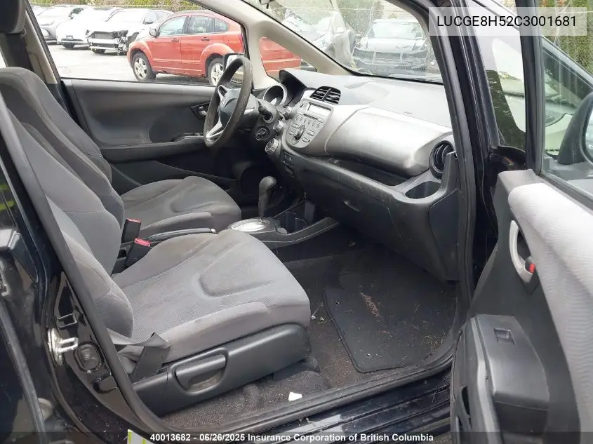 2012 Honda Fit VIN: LUCGE8H52C3001681 Lot: 40013682