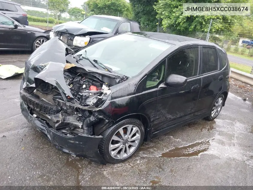 2012 Honda Fit Sport VIN: JHMGE8H5XCC038674 Lot: 42243197