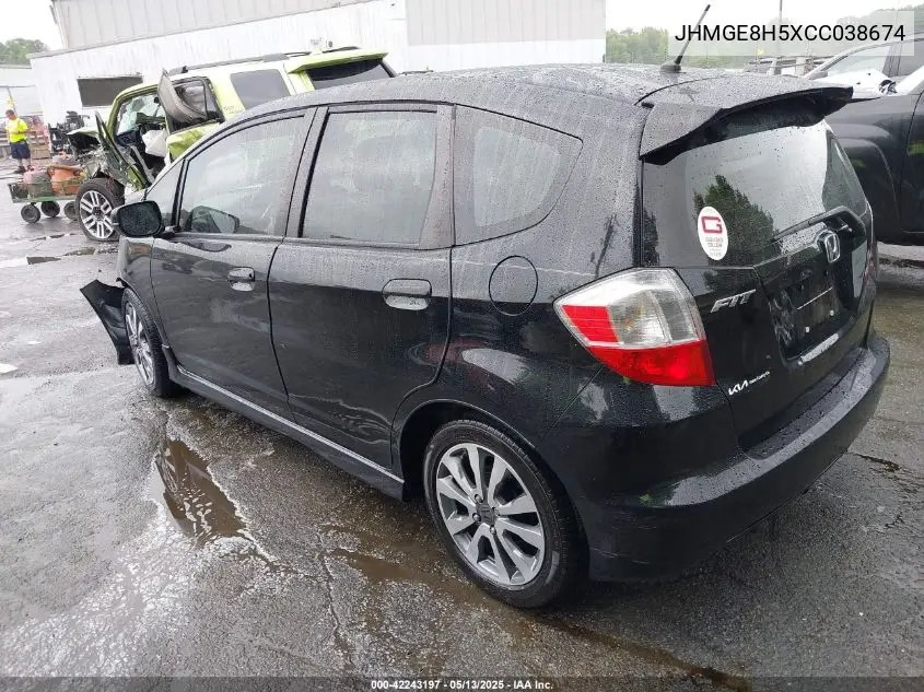 2012 Honda Fit Sport VIN: JHMGE8H5XCC038674 Lot: 42243197
