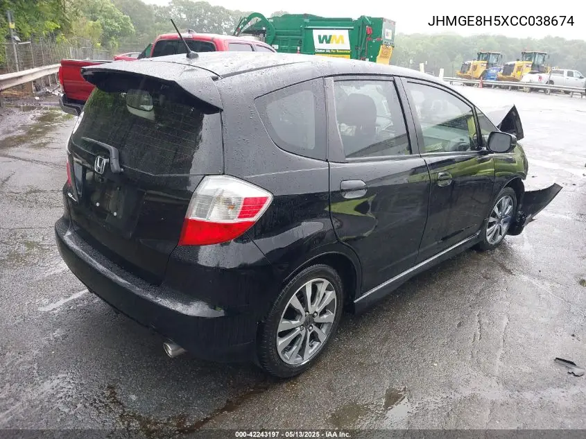 2012 Honda Fit Sport VIN: JHMGE8H5XCC038674 Lot: 42243197