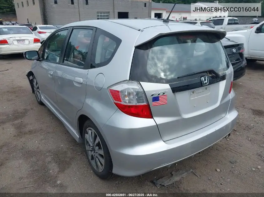 2012 Honda Fit Sport VIN: JHMGE8H5XCC016044 Lot: 42502851