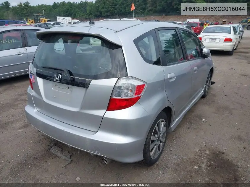 2012 Honda Fit Sport VIN: JHMGE8H5XCC016044 Lot: 42502851