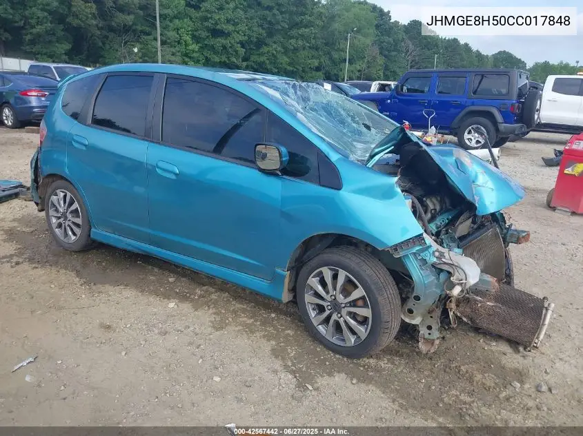 2012 Honda Fit Sport VIN: JHMGE8H50CC017848 Lot: 42567442