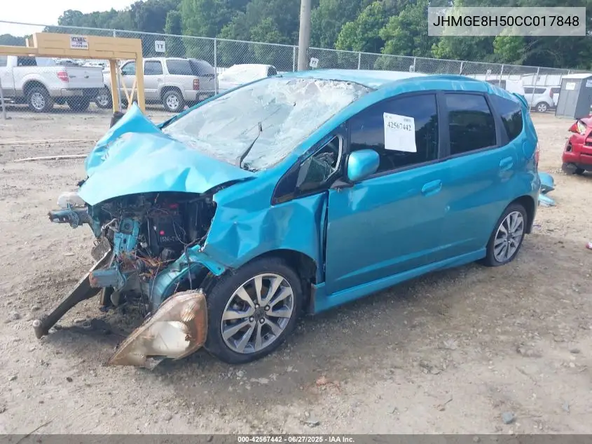 2012 Honda Fit Sport VIN: JHMGE8H50CC017848 Lot: 42567442