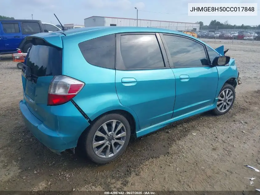 2012 Honda Fit Sport VIN: JHMGE8H50CC017848 Lot: 42567442