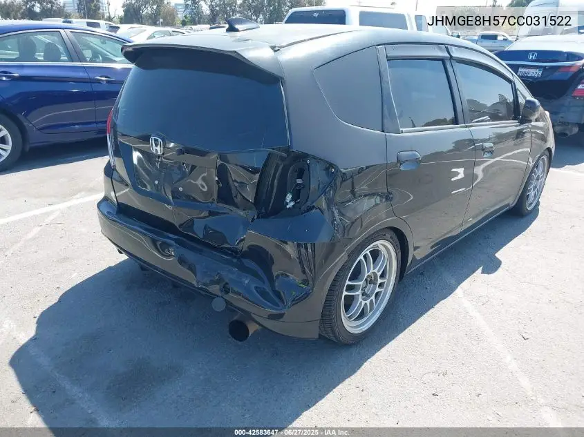 2012 Honda Fit Sport VIN: JHMGE8H57CC031522 Lot: 42583647