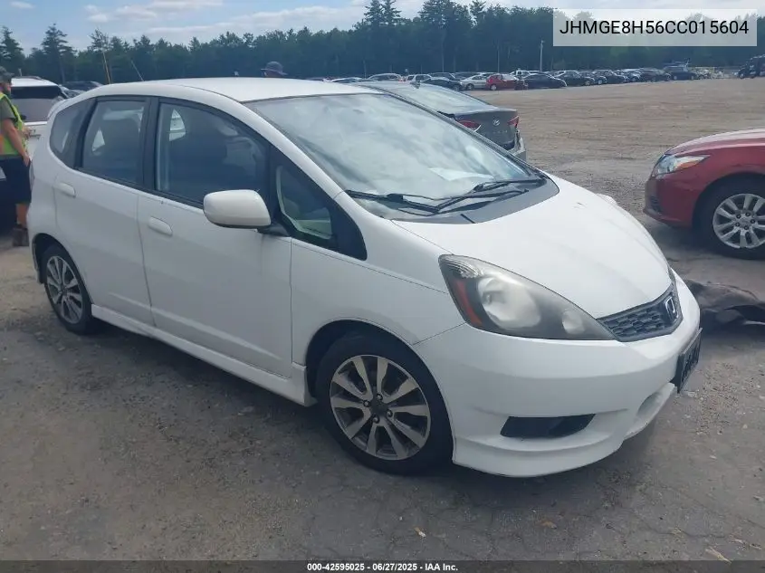 2012 Honda Fit Sport VIN: JHMGE8H56CC015604 Lot: 42595025