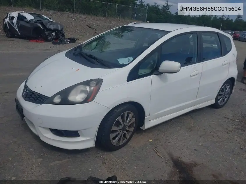 2012 Honda Fit Sport VIN: JHMGE8H56CC015604 Lot: 42595025