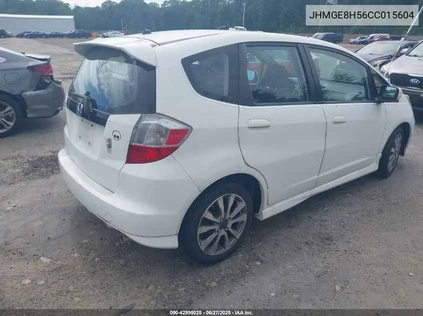 2012 Honda Fit Sport VIN: JHMGE8H56CC015604 Lot: 42595025