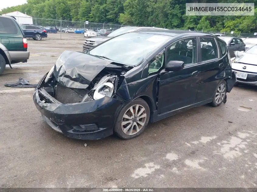 2012 Honda Fit Sport VIN: JHMGE8H55CC034645 Lot: 42595099