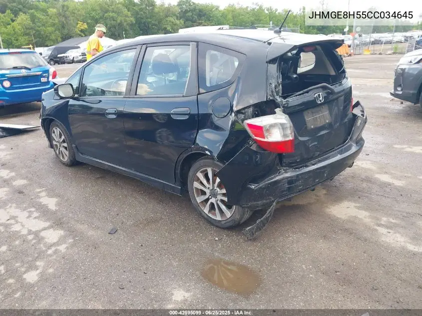 2012 Honda Fit Sport VIN: JHMGE8H55CC034645 Lot: 42595099