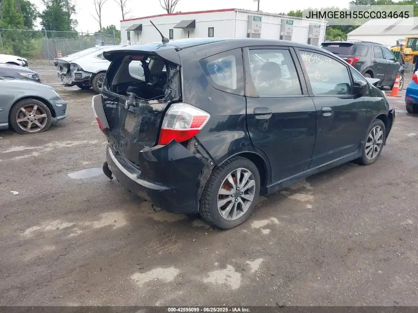 2012 Honda Fit Sport VIN: JHMGE8H55CC034645 Lot: 42595099