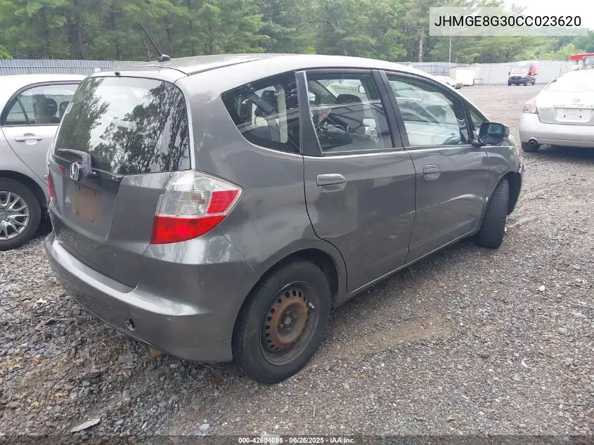 2012 Honda Fit VIN: JHMGE8G30CC023620 Lot: 42604086