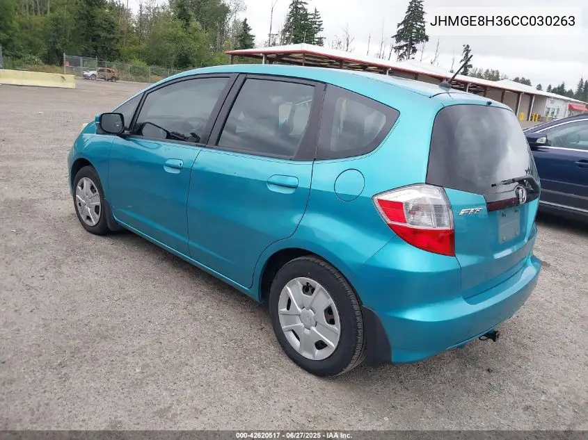 2012 Honda Fit VIN: JHMGE8H36CC030263 Lot: 42620517