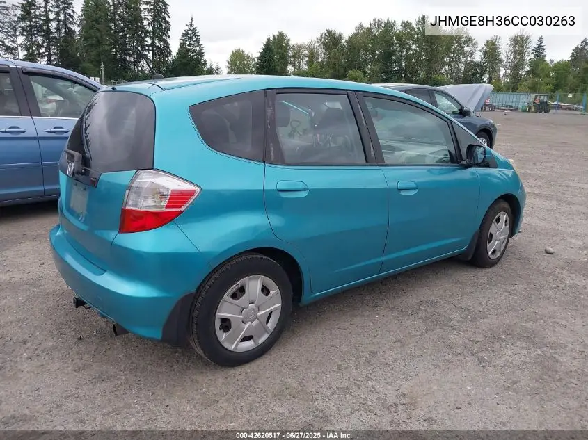 2012 Honda Fit VIN: JHMGE8H36CC030263 Lot: 42620517