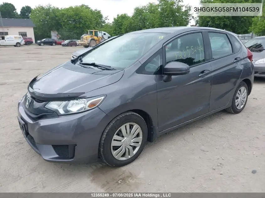 2015 Honda Fit VIN: 3HGGK5G58FM104539 Lot: 12355249