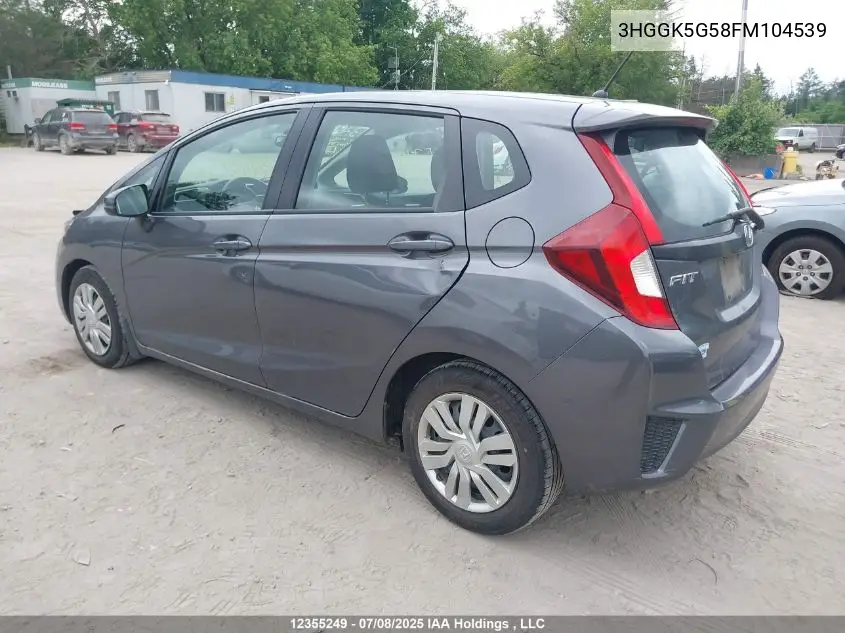 2015 Honda Fit VIN: 3HGGK5G58FM104539 Lot: 12355249