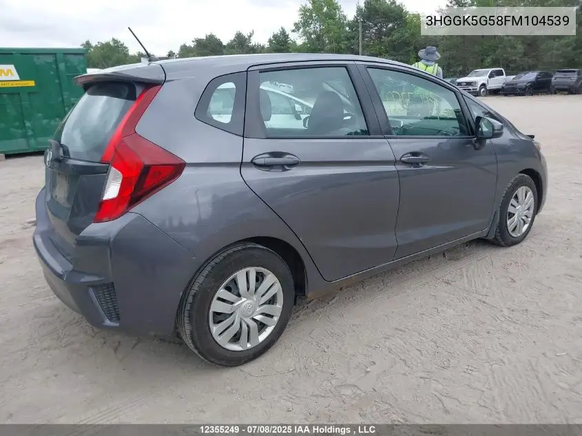 2015 Honda Fit VIN: 3HGGK5G58FM104539 Lot: 12355249