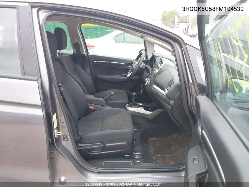 2015 Honda Fit VIN: 3HGGK5G58FM104539 Lot: 12355249