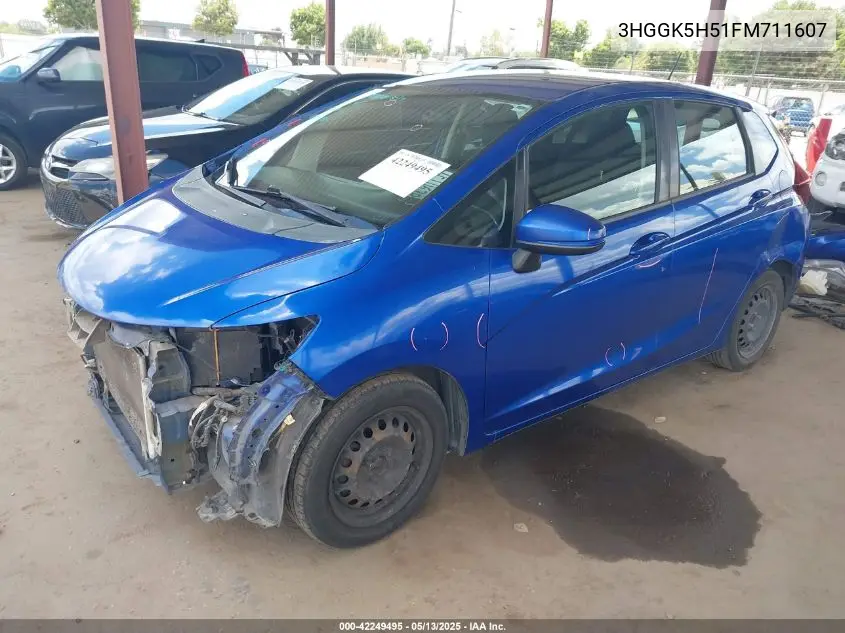 2015 Honda Fit Lx VIN: 3HGGK5H51FM711607 Lot: 42249495
