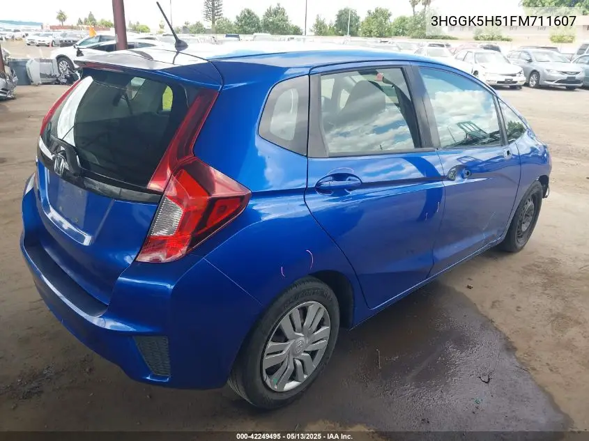 2015 Honda Fit Lx VIN: 3HGGK5H51FM711607 Lot: 42249495