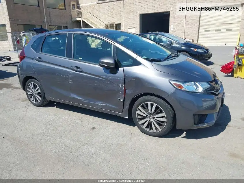 2015 Honda Fit Ex/Ex-L VIN: 3HGGK5H86FM746265 Lot: 42253205
